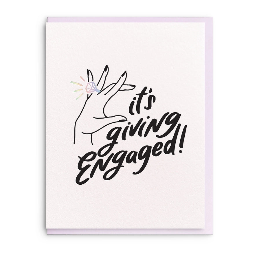 Giving Engaged - Letterpress Engagement Greeting Card