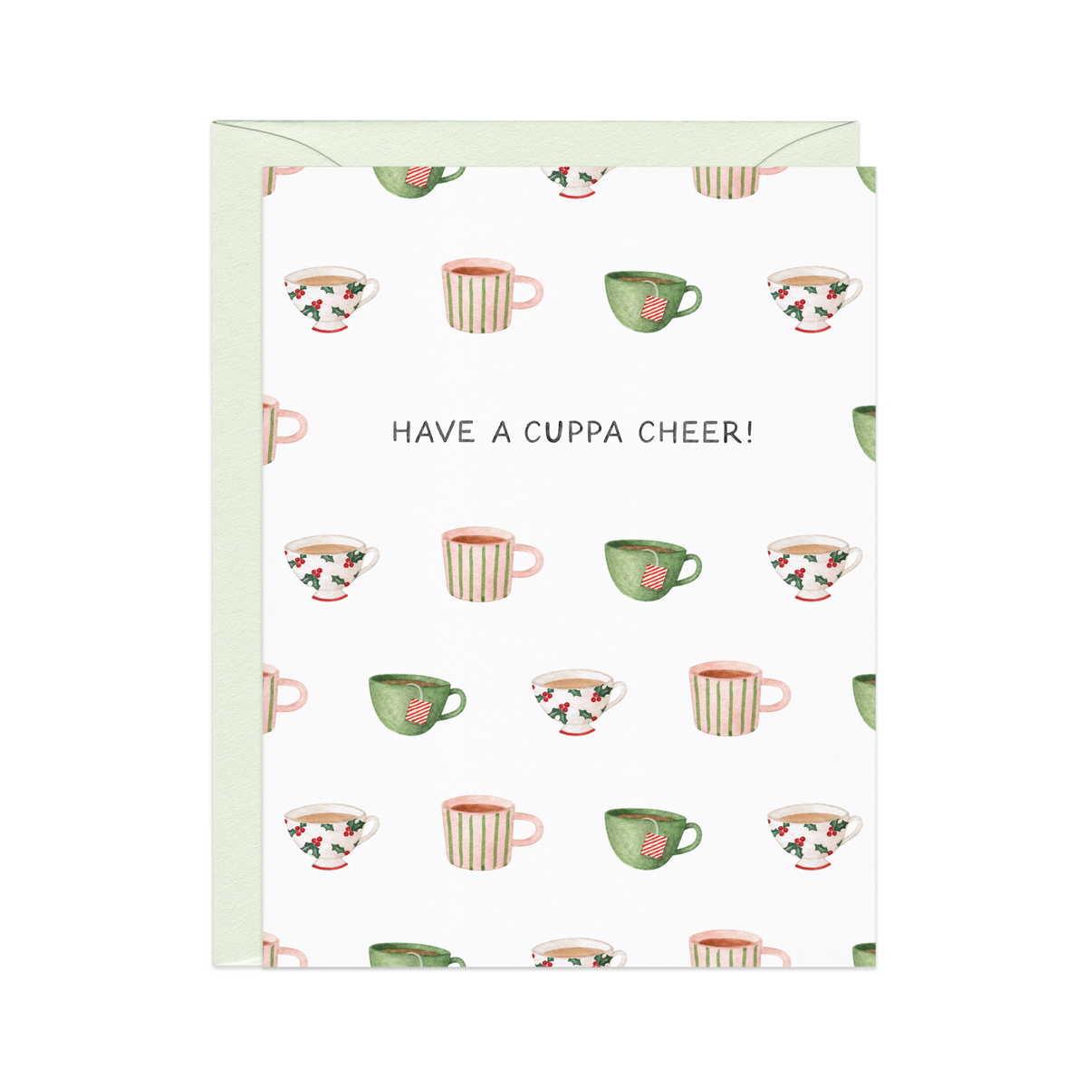 Cup Of Cheer — Festive Cozy Tea Lovers Christmas Card
