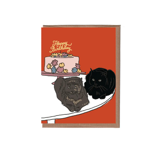 Table Cats Birthday Greeting Card