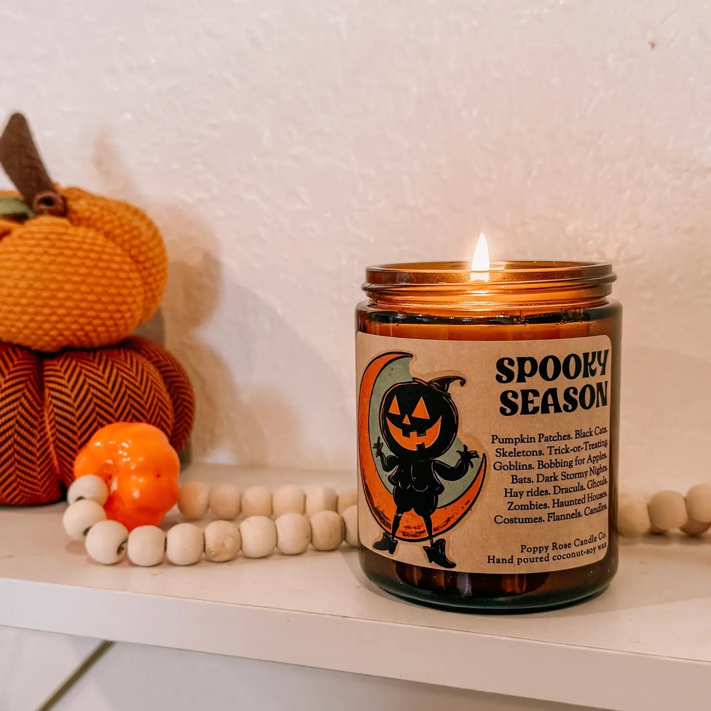 Spooky Season - Halloween Candle - Coconut Soy Wax Amber Jar 8oz