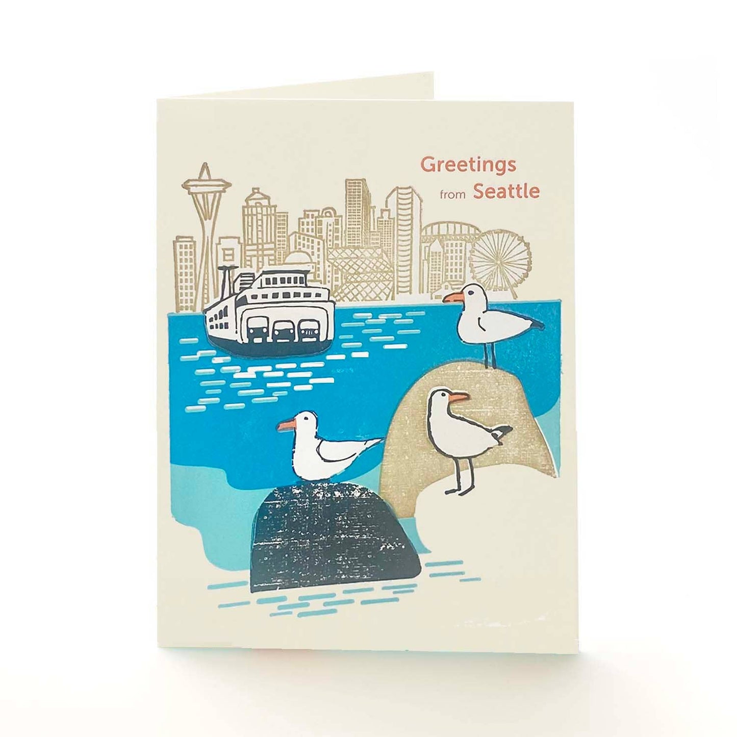 Seagulls, Seattle A2 Notecard