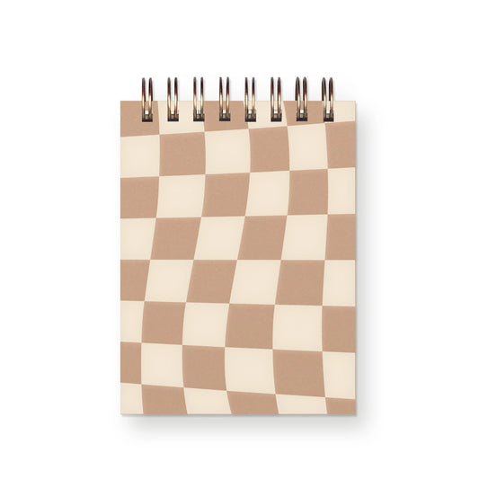 Checkerboard Mini Jotter Notebook - Golden Wheat