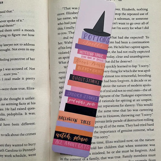 Witch Hat Book Stack Halloween Bookmark