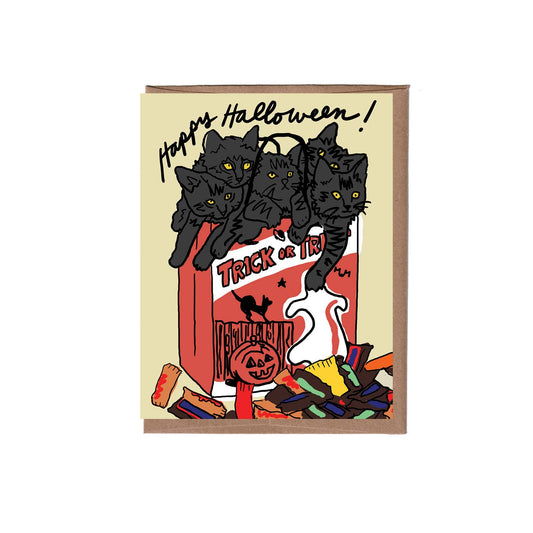 Trick or Treat Kittens Halloween Greeting Card