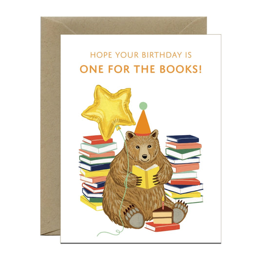 Reading Bear Birthday Card