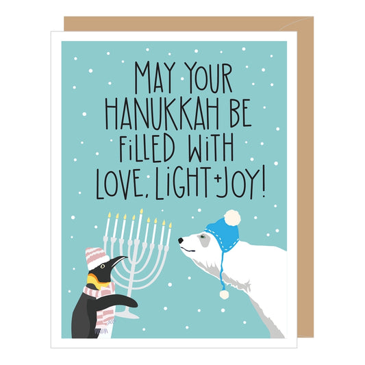Penguin + Polar Bear Hanukkah Card