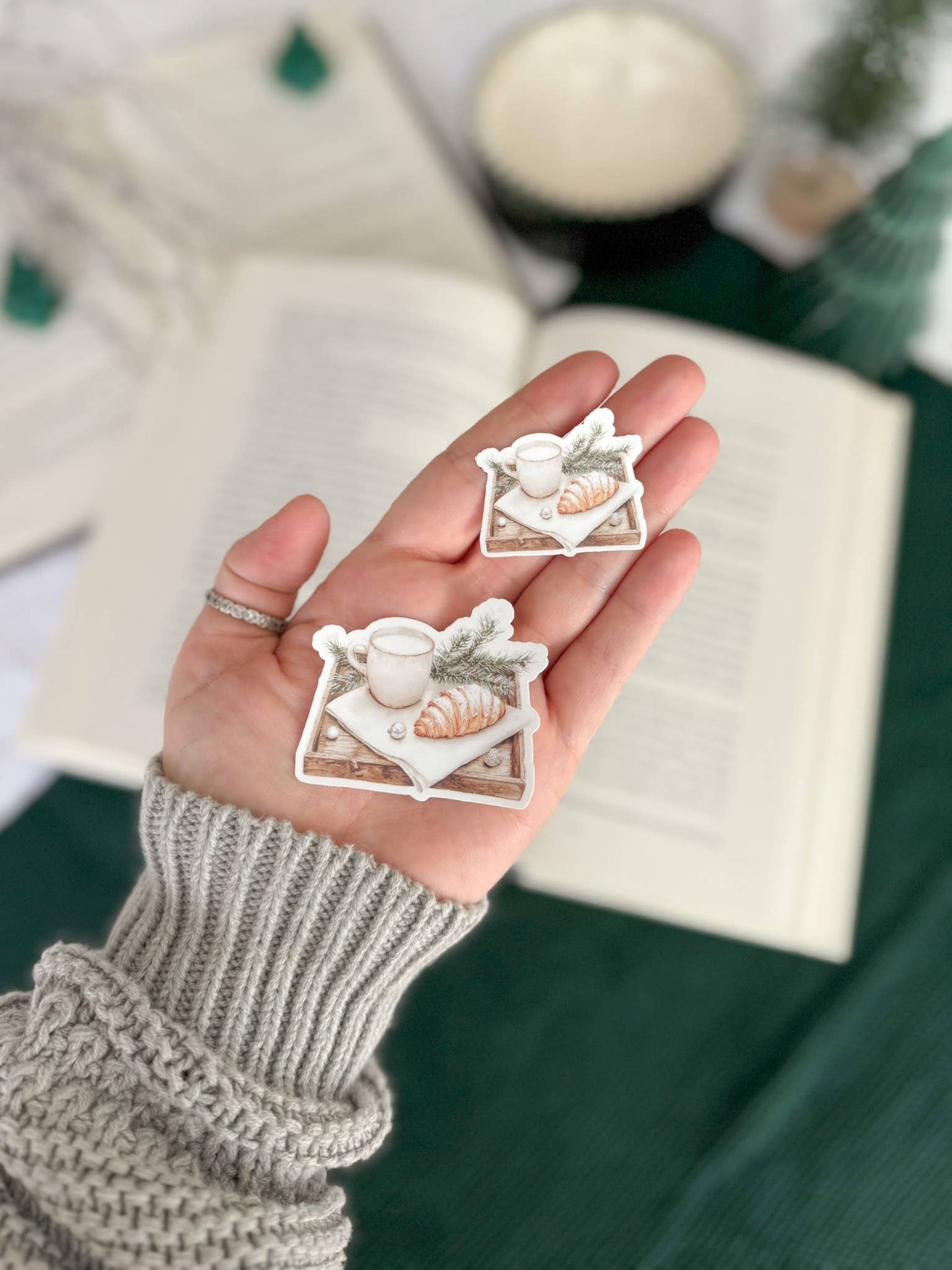 Traditional Christmas Stickers | Vintage Chrismas: Large 2" x 2" / Snowglobe