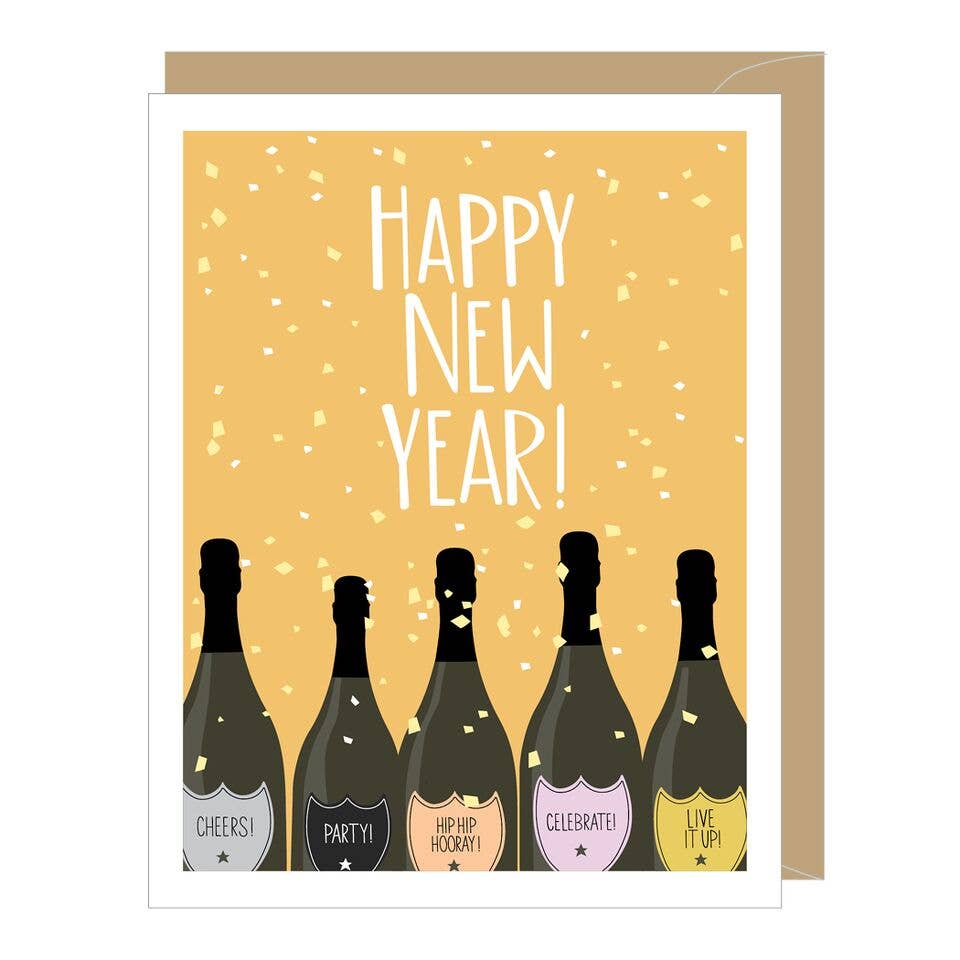 Champagne Happy New Year Card