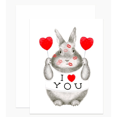 I Heart You Bunny Card
