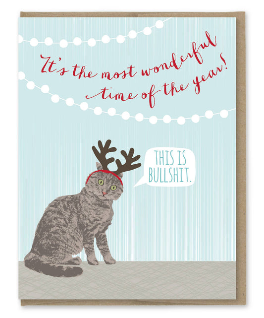 Cat Antlers and Wonderful Time Card