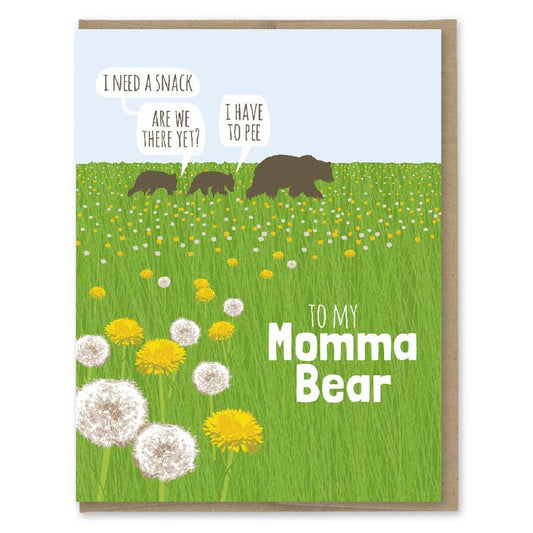 Momma Bear Dandelions Card