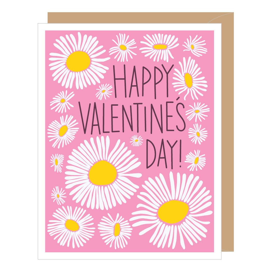 Abstract Daisies Valentine's Day Card