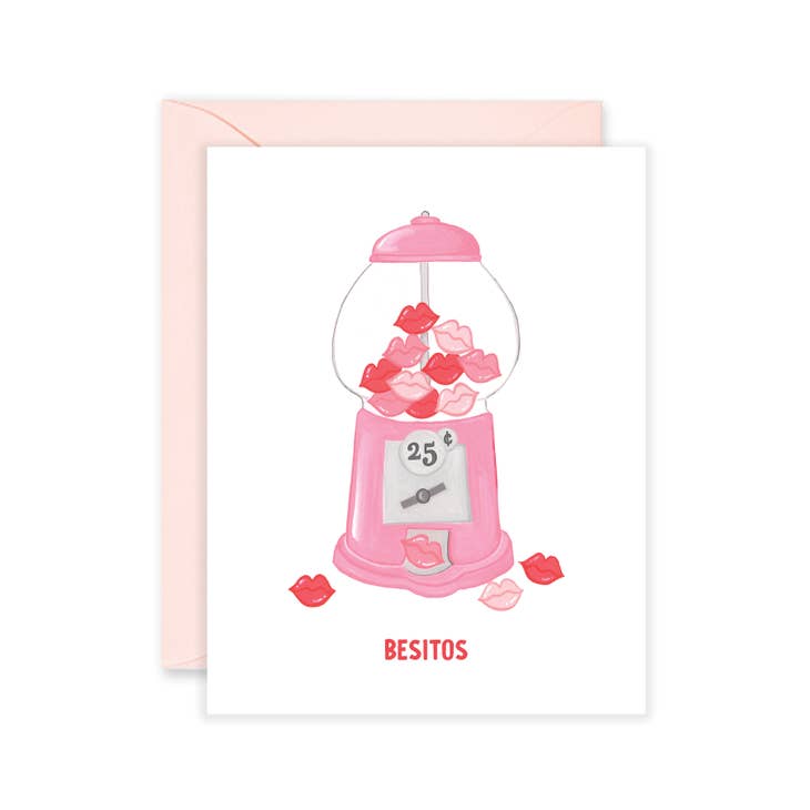 Besitos Gum-ball Machine Valentine's Day Greeting Card