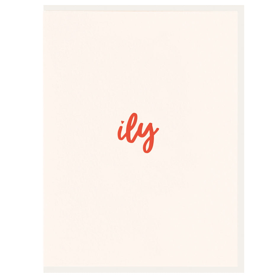 ily: i love you - Letterpress Card by Dahlia Press