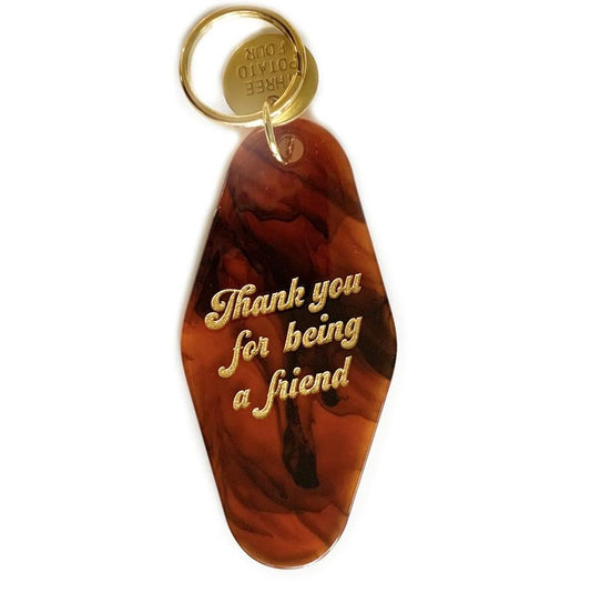 Motel Key Tag - Thank You For Being A Friend (Tortoise)