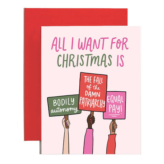 Feminist Christmas List Holiday Card