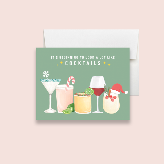 Festive Cocktails Greeting Card