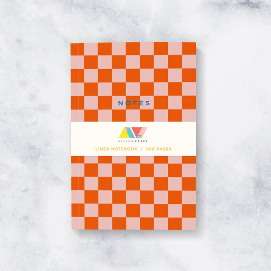 Coral Checkerboard Notebook