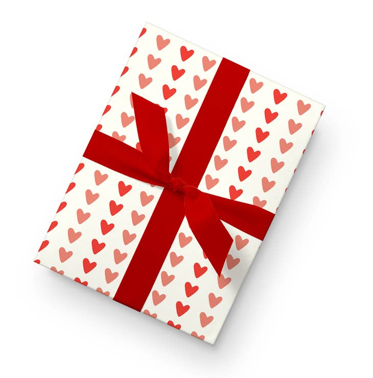 Hearts Gift Wrap (Roll of 3 Sheets) by Dahlia Press