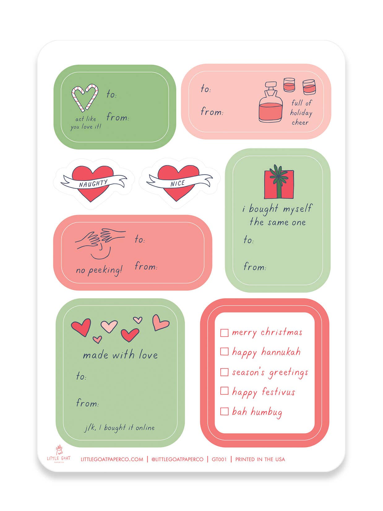 Holiday Sticker Gift Tag Set