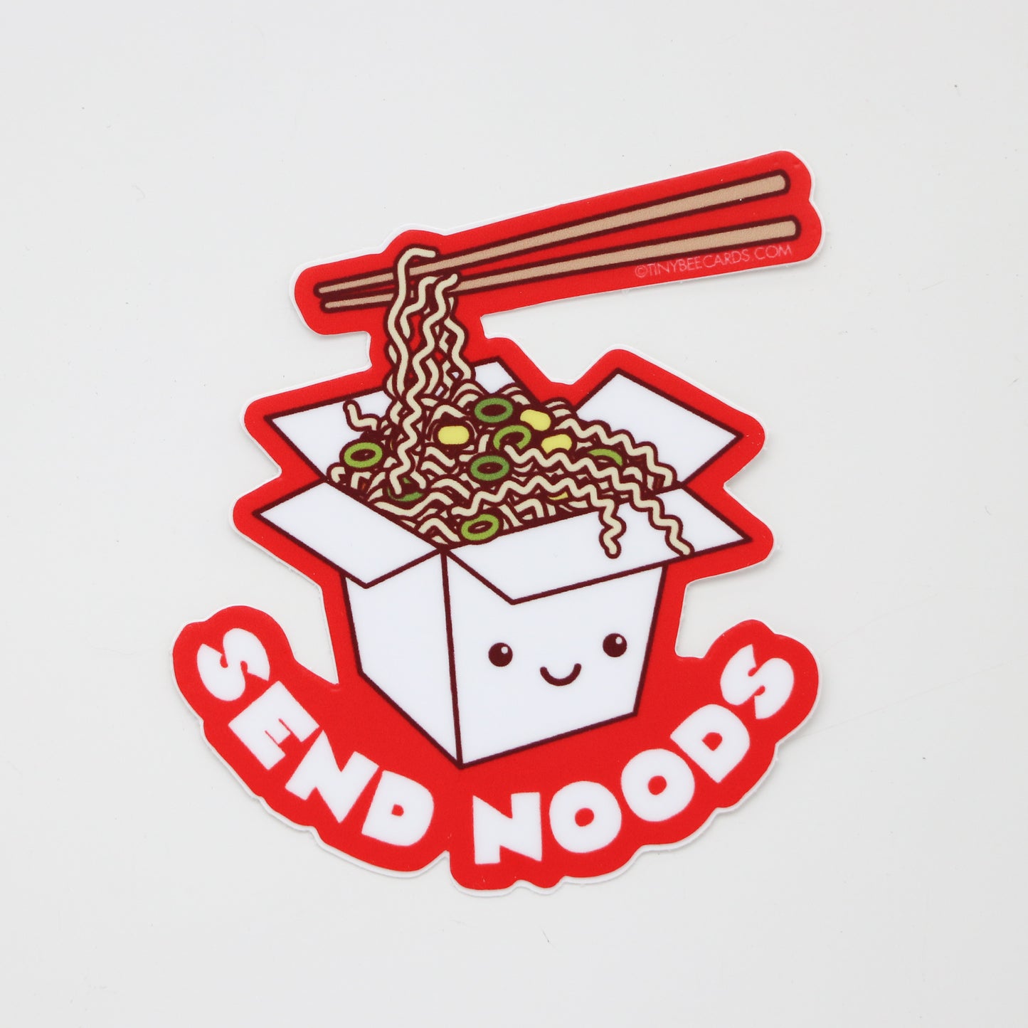 Funny Ramen Noodles Cheeky Vinyl Sticker "Send Noods"