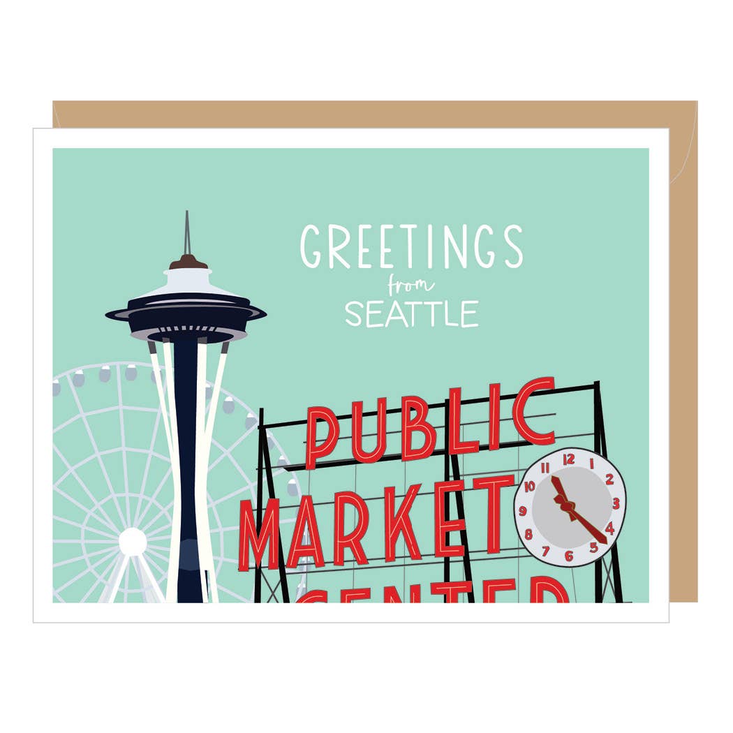Greetings From Seattle Note Card