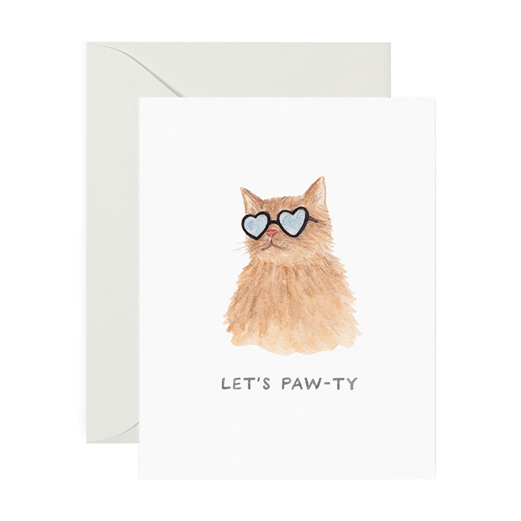 Let's Paw-ty Cat Birthday Card