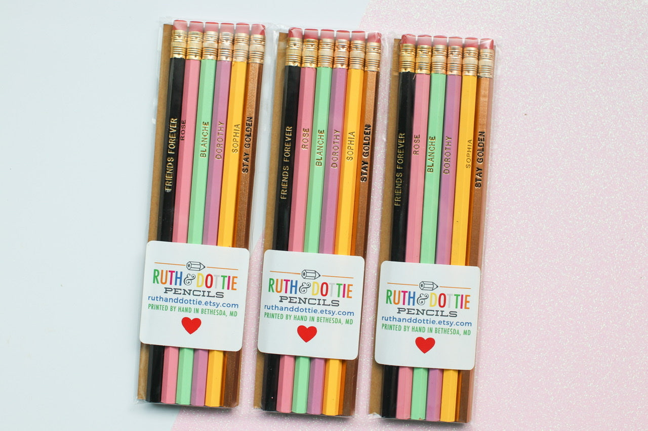 Golden Girls Pencils, set of 6