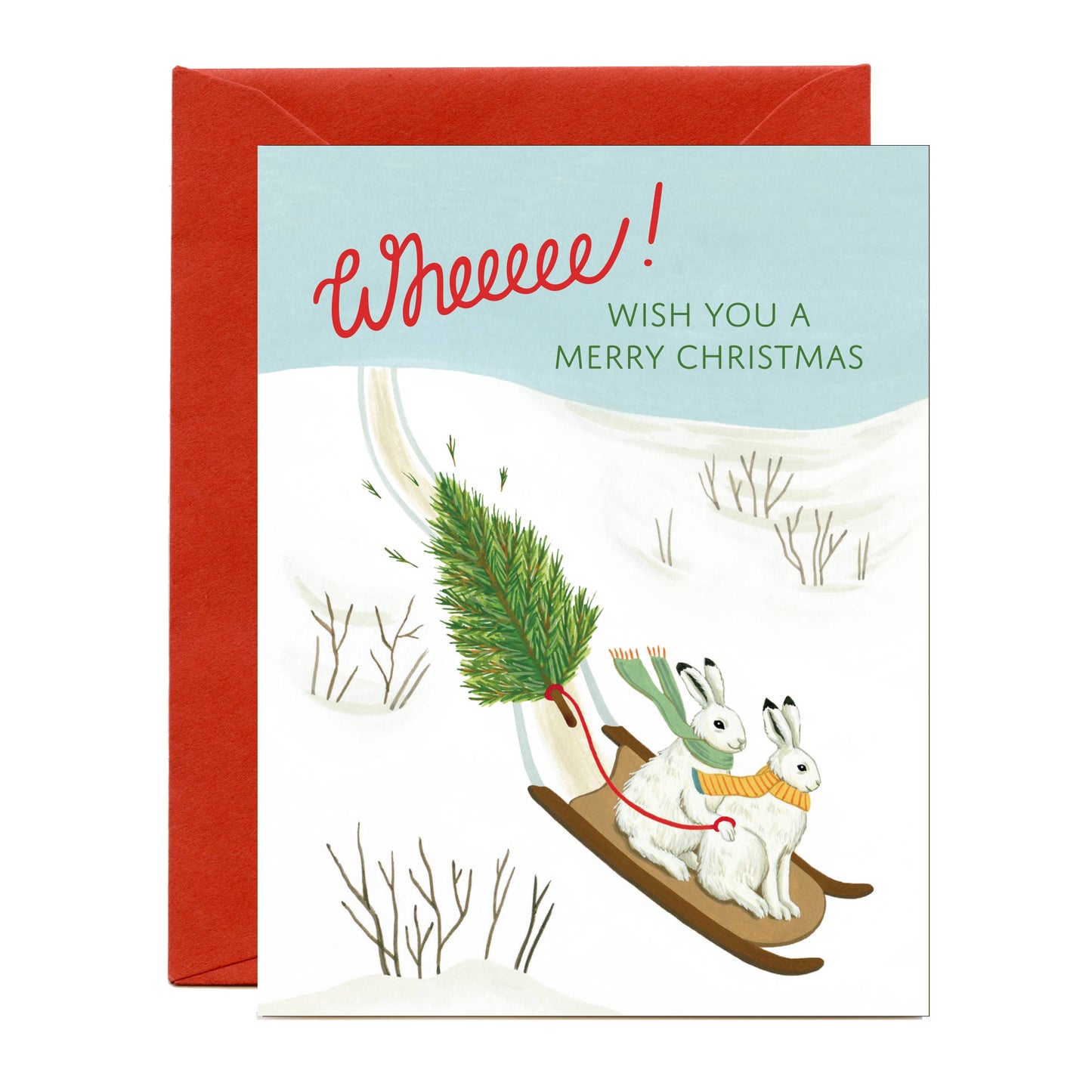 Arctic Hares Holiday Card