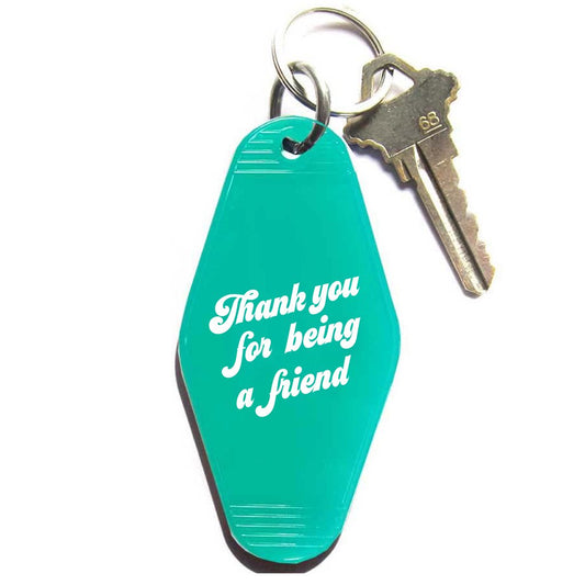 Motel Key Tag - Thank You For Being A Friend (Turquoise)