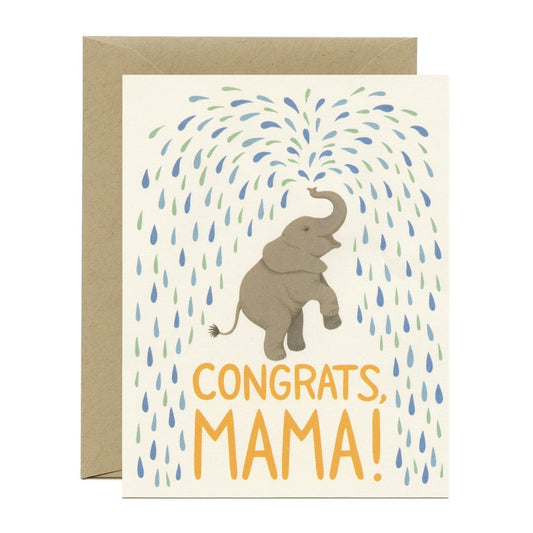 Baby Shower Baby Elephant Card - "Congrats, Mama!"