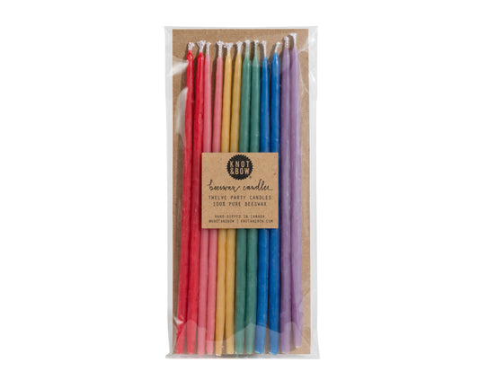 Rainbow Tall Beeswax Party Candles