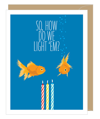 Goldfish Candles Birthday Card