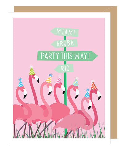 Flamingo Party Birthday Card