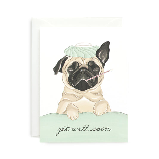 Get Well Pug Card