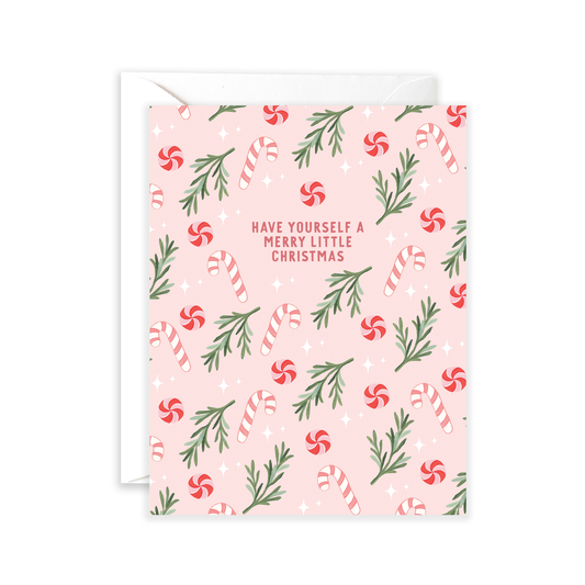 Merry Little Pink Christmas Card