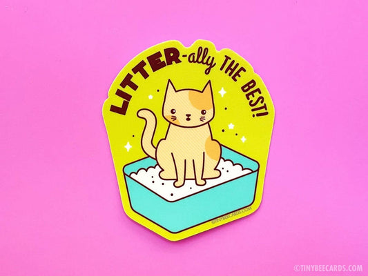 Funny Cat Litter Vinyl Sticker