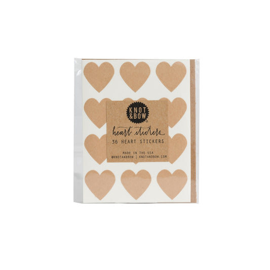 Kraft Heart Stickers by Knot & Bow