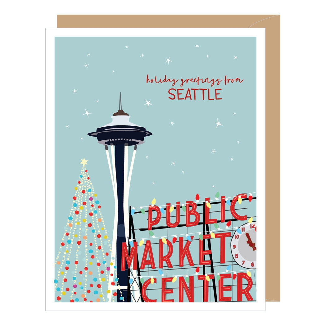 Seattle Skyline Christmas Card