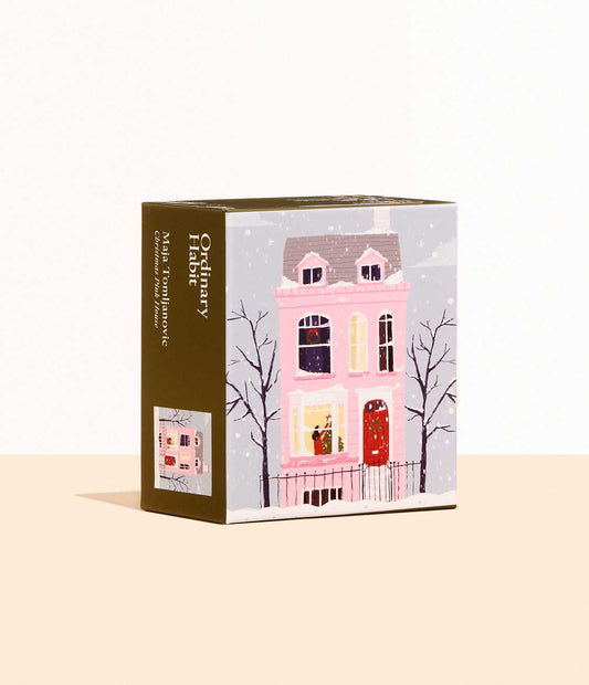 Christmas Pink House 100 Piece Puzzle