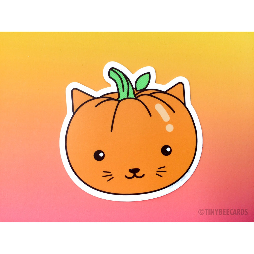 Cat Pumpkin Vinyl Sticker