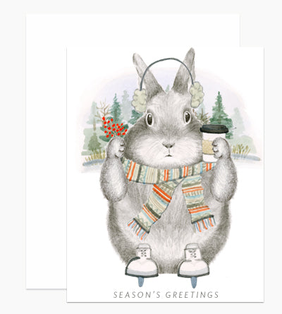 Ice Skating Bunny Card